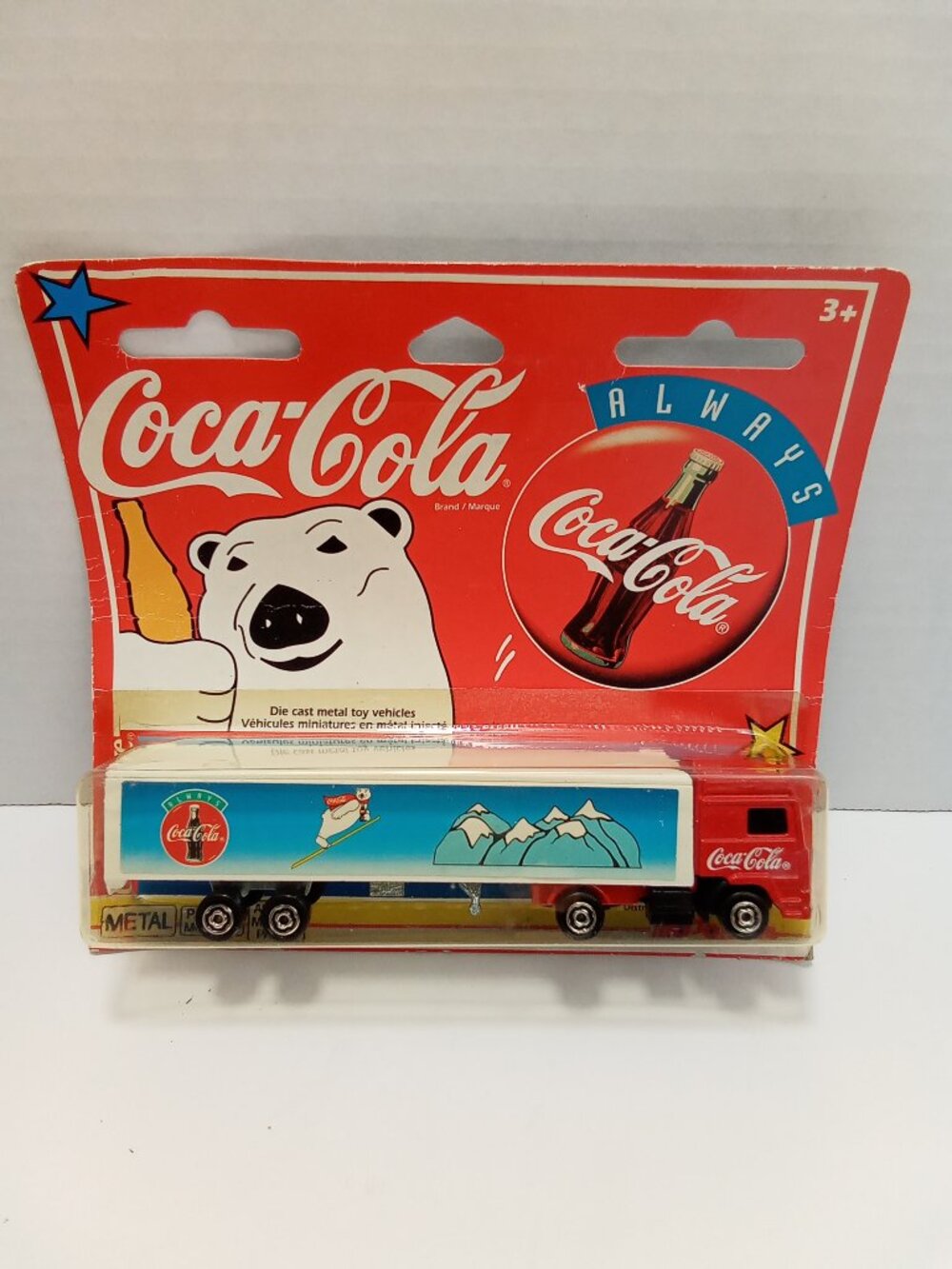 NIP Vintage 1990s Majorette Coca-Cola Polar Bear Semi Truck
